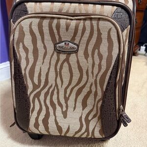 Brown Zebra Print Suitcase